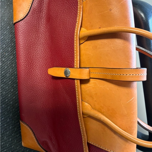 Dooney & Bourke Burgundy and Tan Satchel - Picture 2 of 6